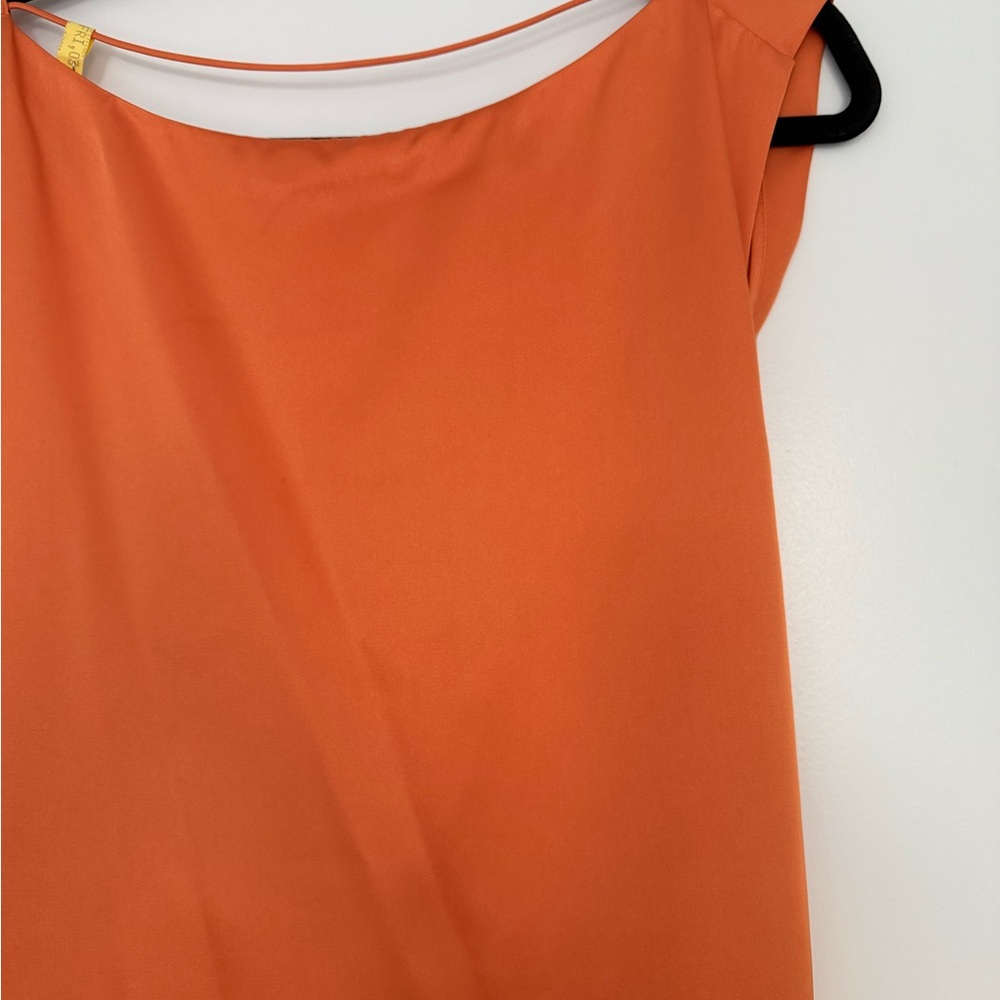 COS Orange Draped Open Back Mini Dress - Picture 8 of 11